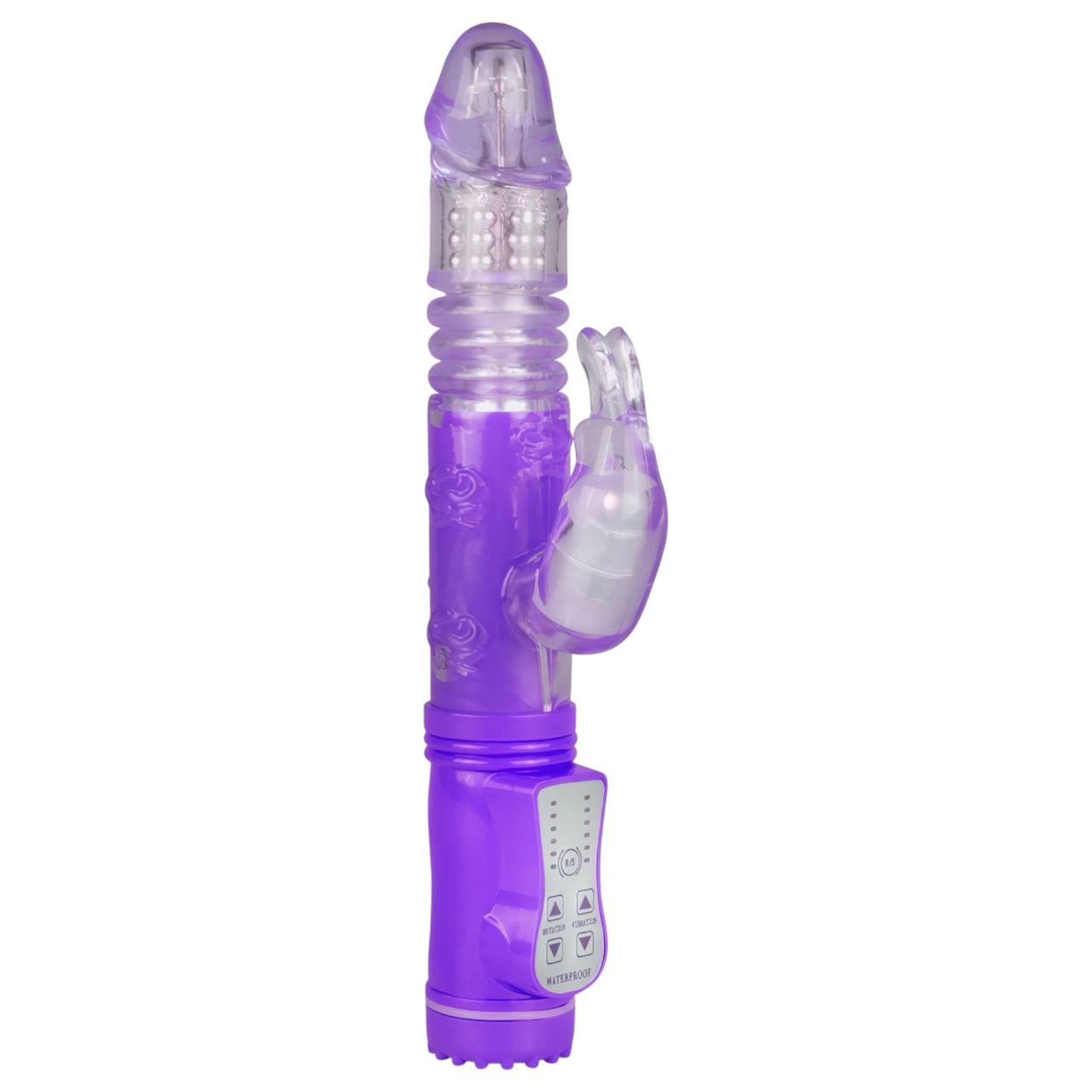 EasyToys Bunny - lökő-forgó vibrátor csiklókarral (lila)