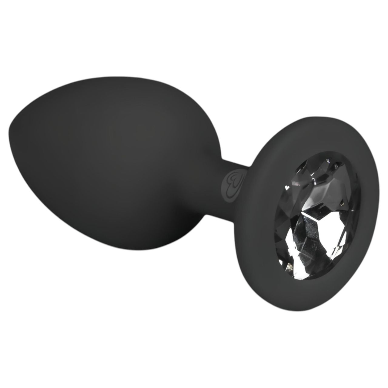 EasyToys Diamond - fehér köves anál plug (kicsi, fekete)