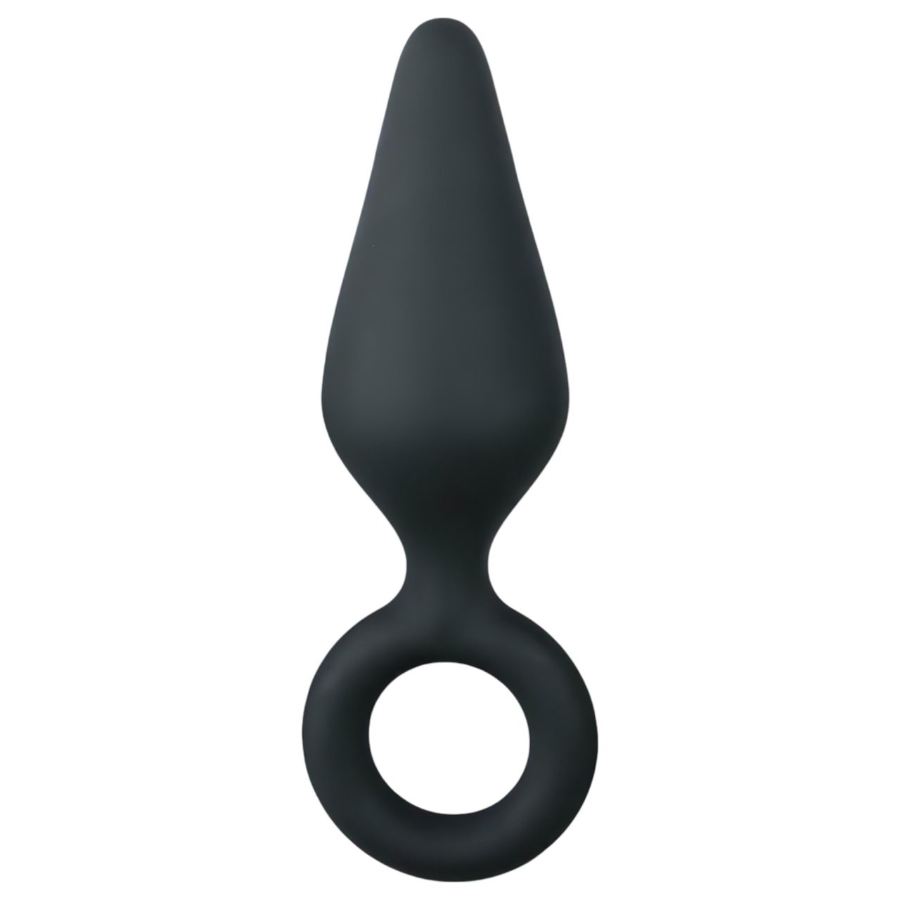 EasyToys Pointy Plug - gyűrűs anál plug - közepes (fekete)