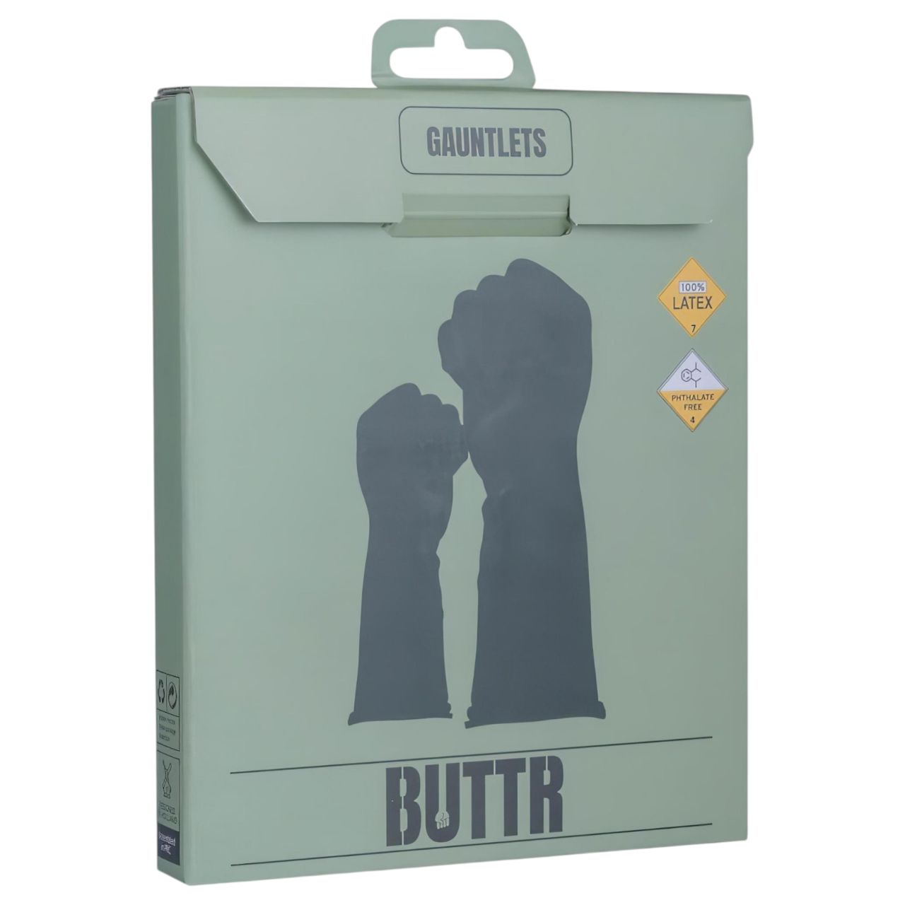 BUTTR Gauntlets - latex fisting, ökölszex kesztyű (fekete)