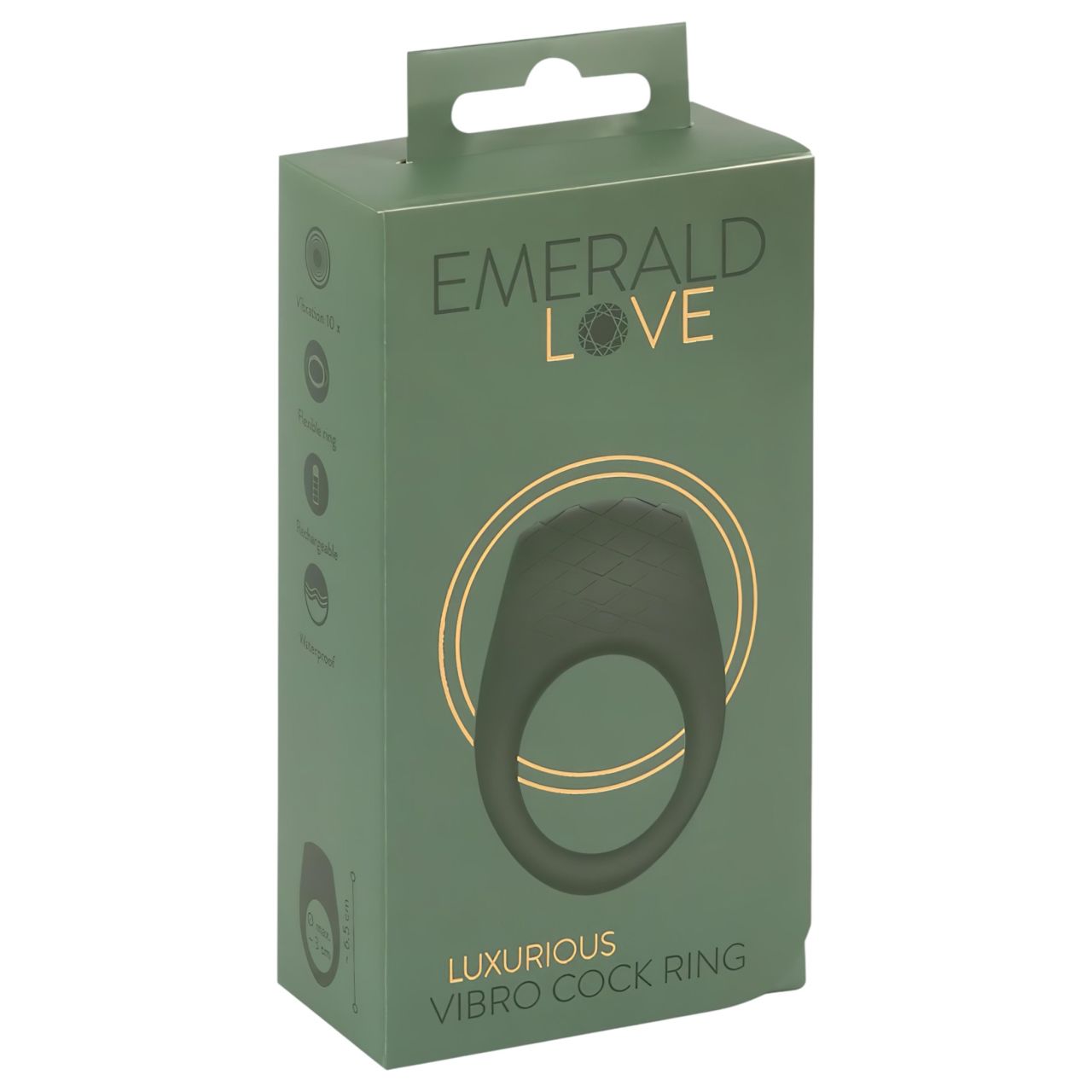 Emerald Love - akkus, vízálló vibrációs péniszgyűrű (zöld) Emerald Love - akkus, vízálló vibrációs péniszgyűrű (zöld)