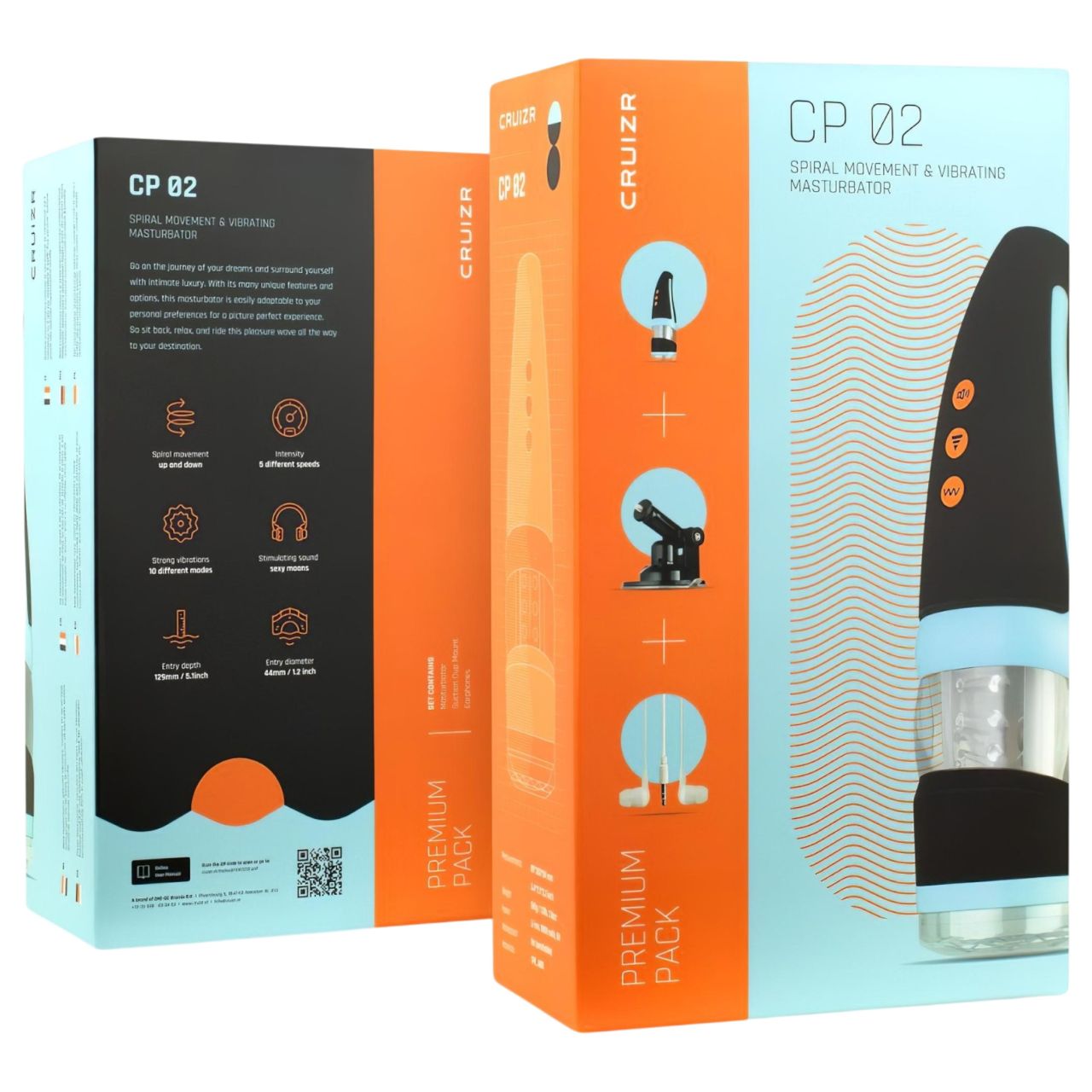CRUIZR CP02 - forgó vibráló maszturbátor (fekete)
