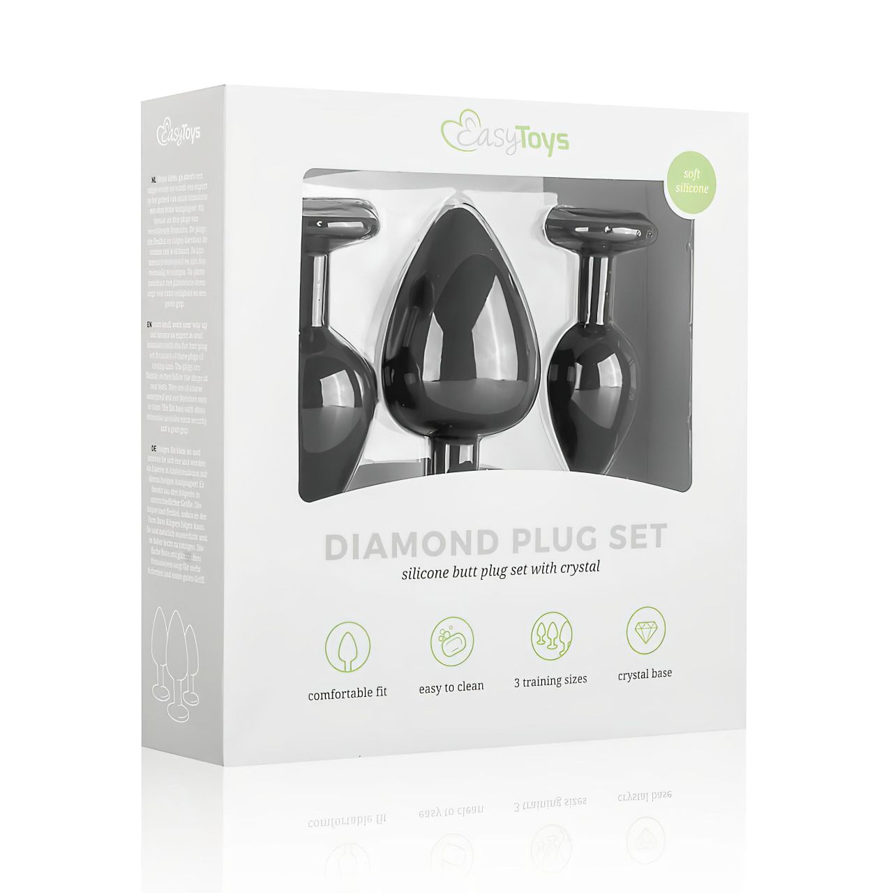 EasyToys Diamond - köves anál plug szett kezdőknek (fekete)