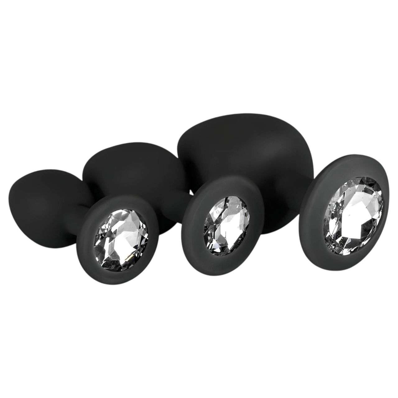 EasyToys Diamond - köves anál plug szett kezdőknek (fekete)