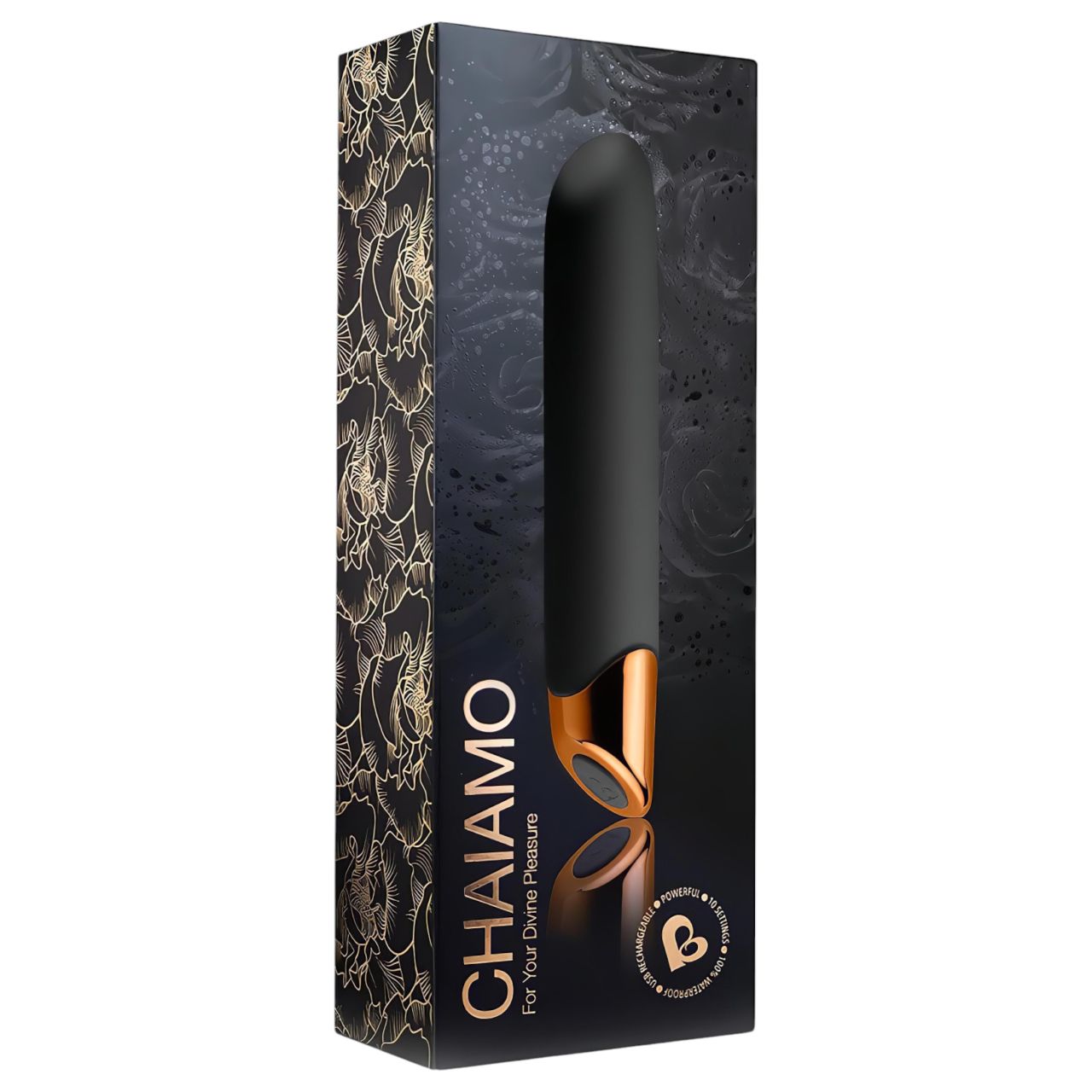 Chaiamo - akkus, vízálló rúdvibrátor (fekete)