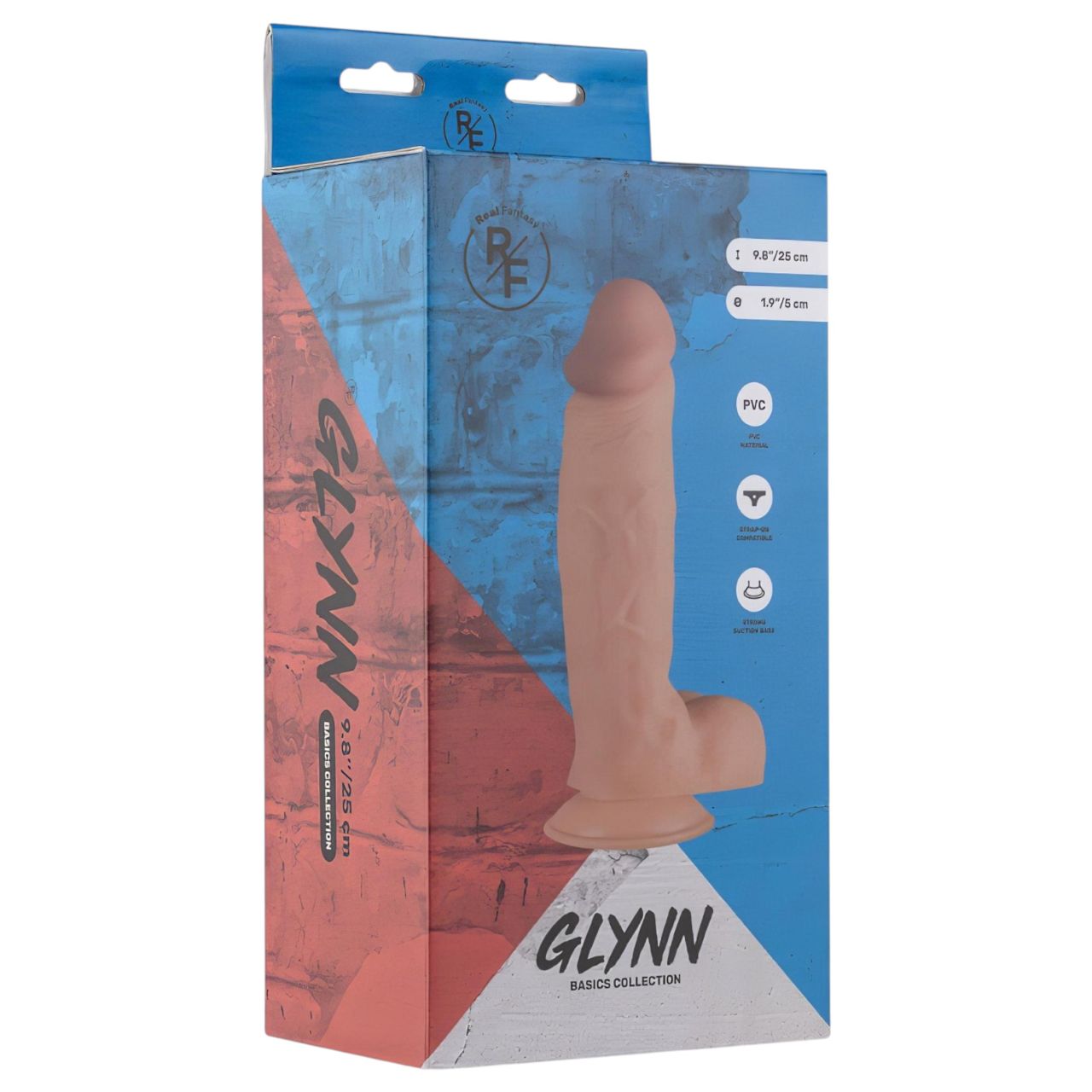 Real Fantasy Glynn - herés élethű dildó - 25 cm (testszínű)