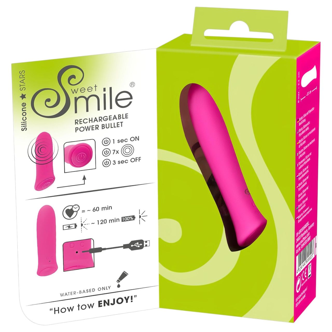 SMILE Power Bullet - akkus, extra erős kis rúdvibrátor (pink)