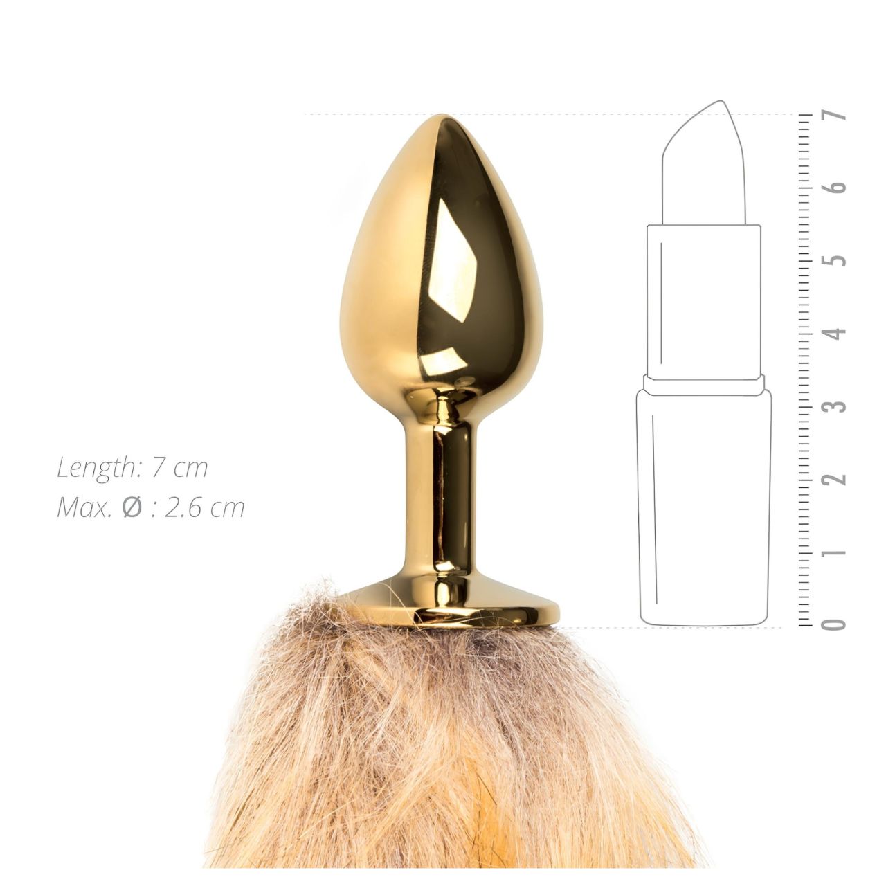 EasyToys Fox NO1 - fém anál plug rókafarokkal (arany-vörös)