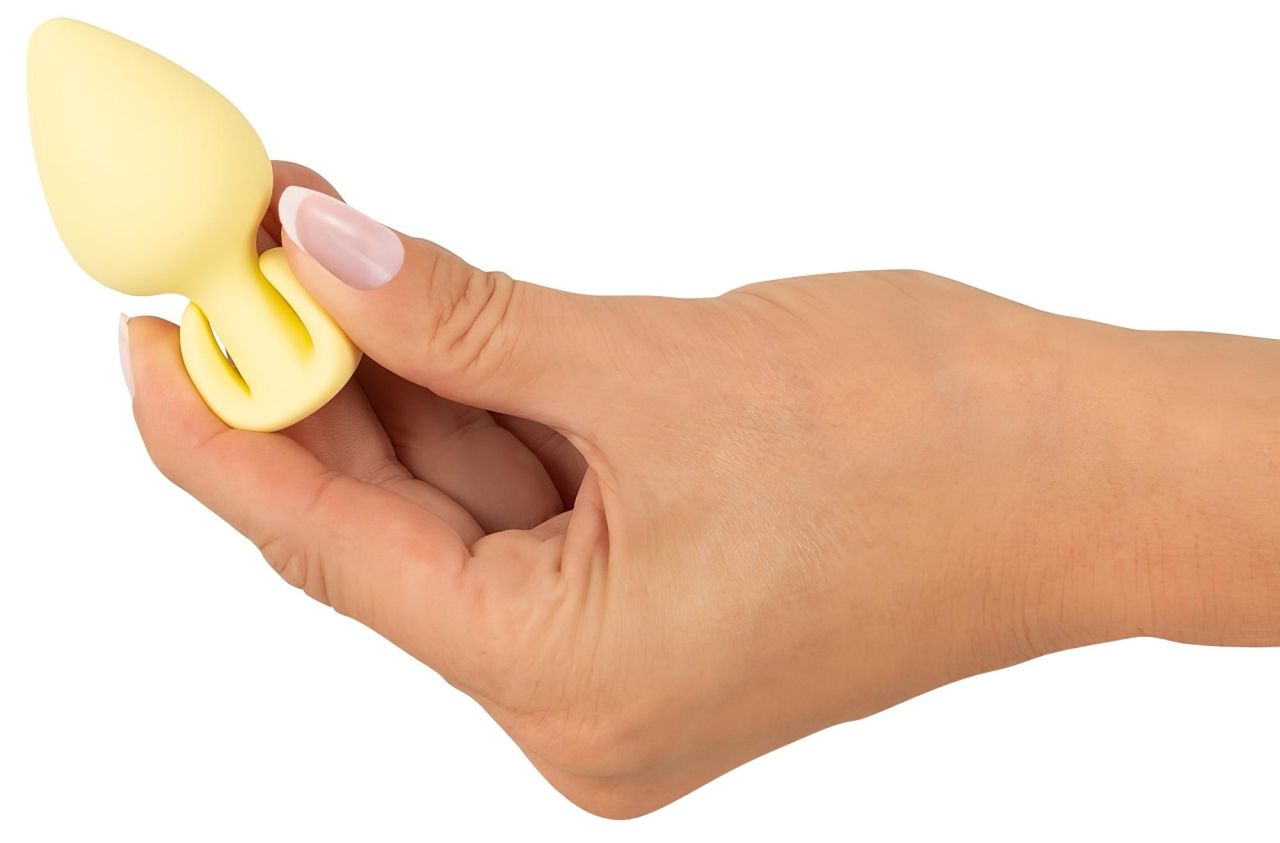 Cuties Mini Butt Plug - szilikon anál plug (sárga, 3,1 cm)