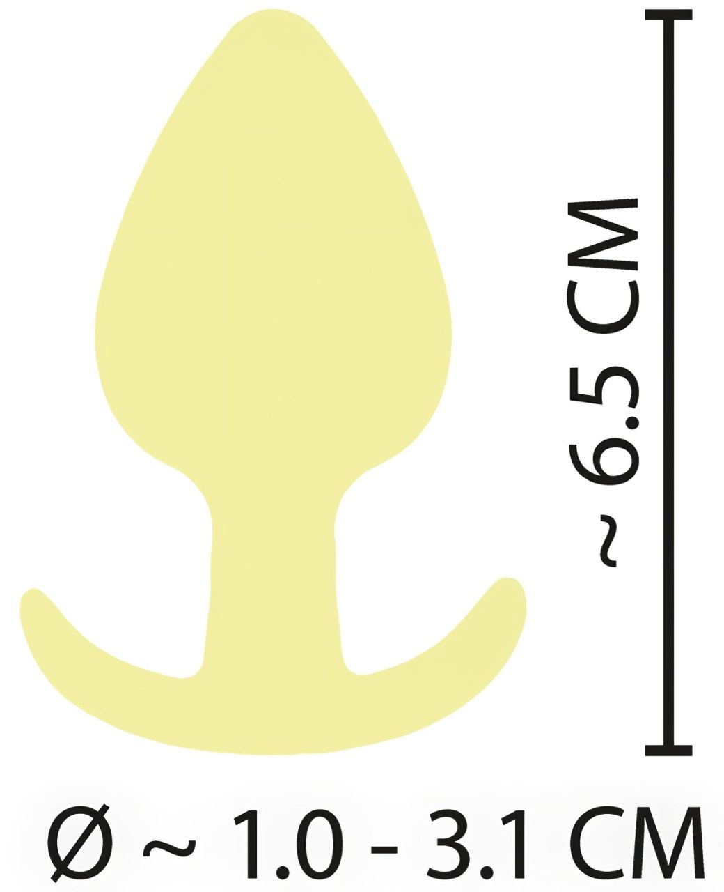 Cuties Mini Butt Plug - szilikon anál plug (sárga, 3,1 cm)