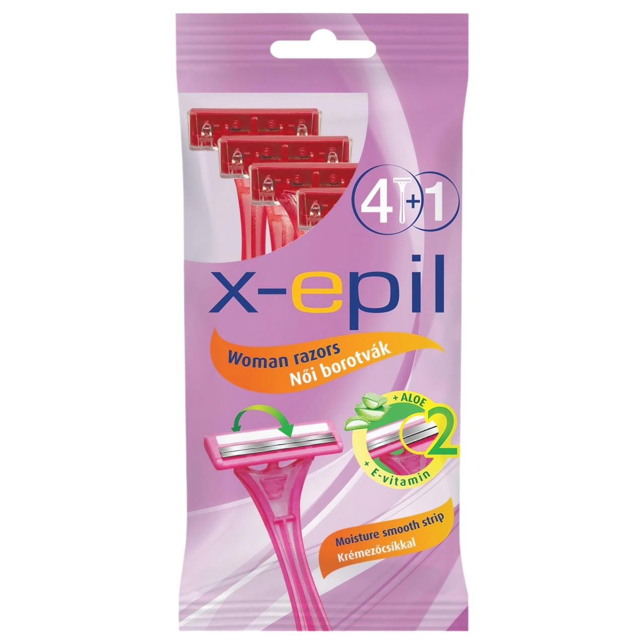 X-Epil - eldobható női borotva szőrtelenítéshez, 2 pengés (5 db)