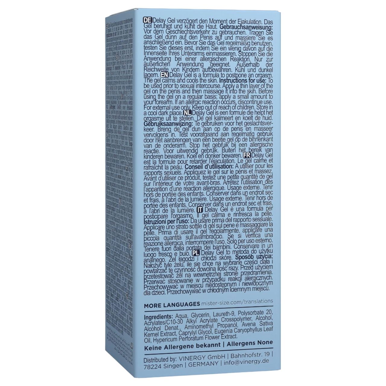 Mister Size - magömlést késleltető gél férfiaknak (50 ml)