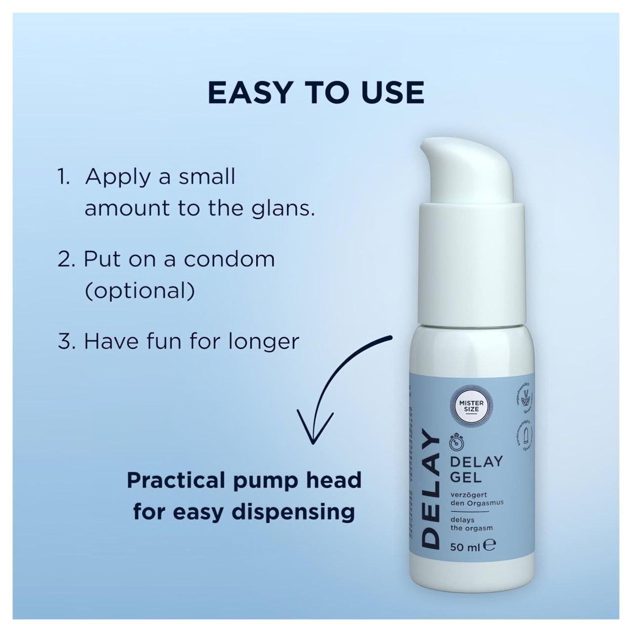 Mister Size - magömlést késleltető gél férfiaknak (50 ml)