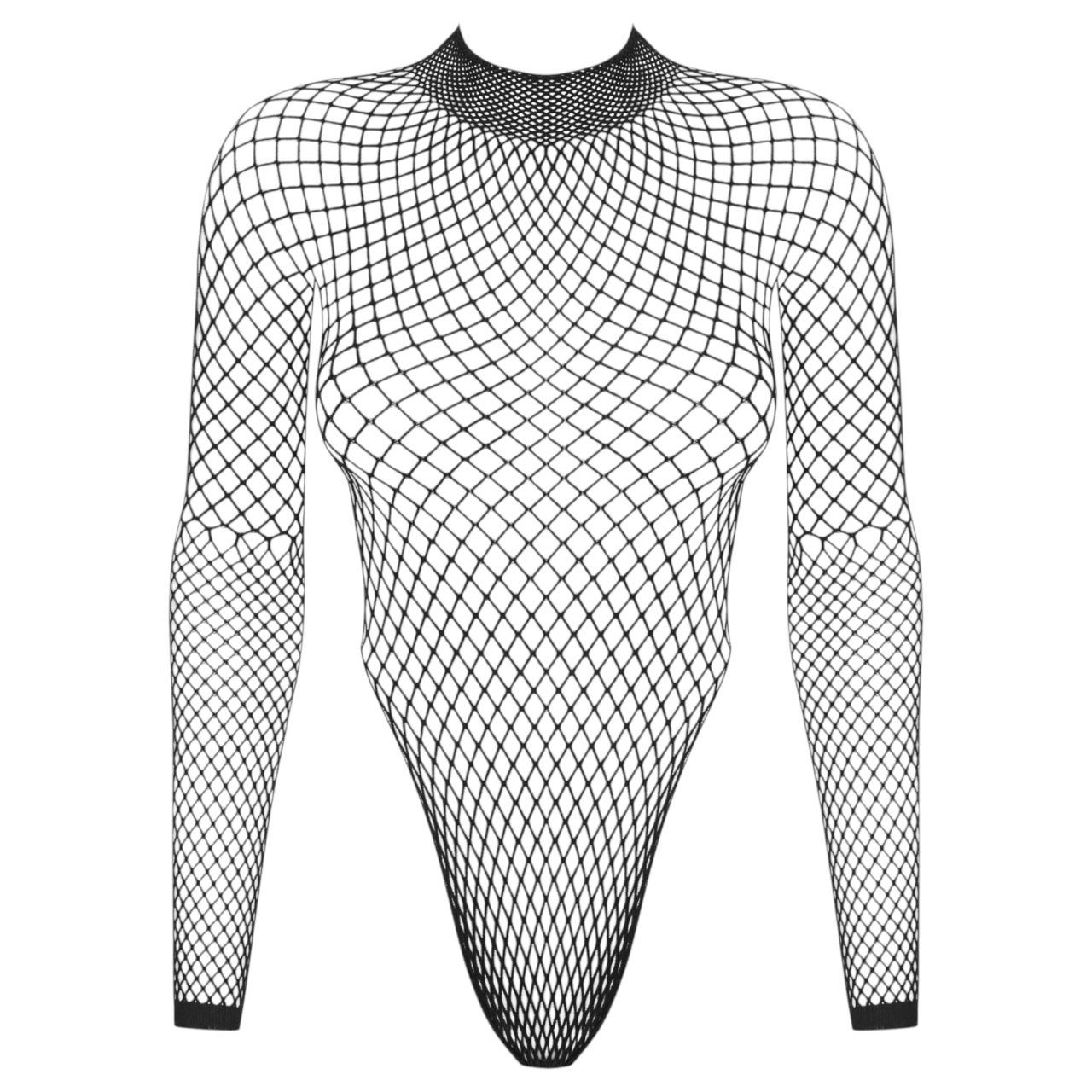 Obsessive - hosszú ujjú necc body (fekete) - (S-L)