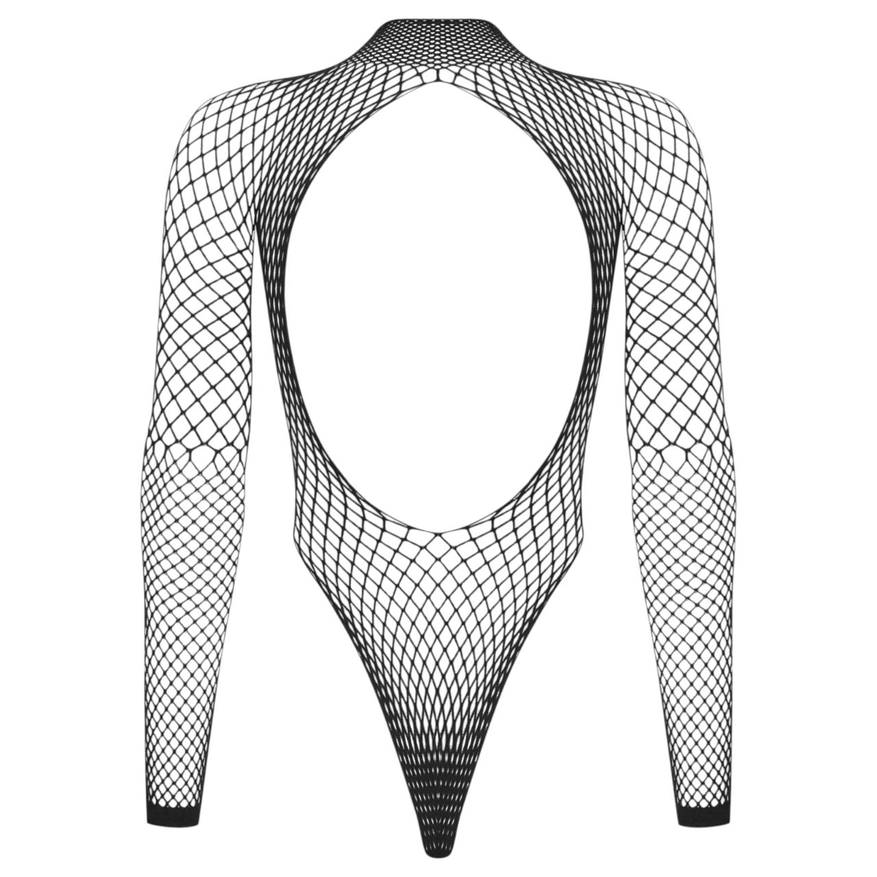 Obsessive - hosszú ujjú necc body (fekete) - (S-L)