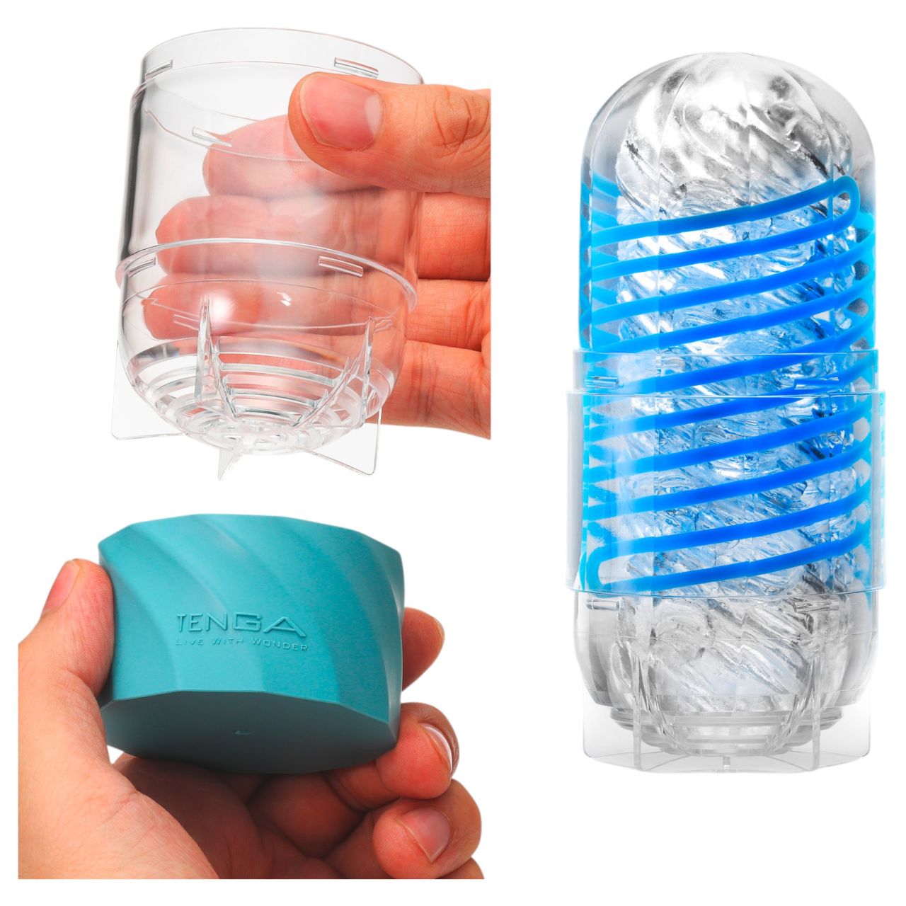 TENGA Spinner DX - maszturbátor férfiaknak (átlátszó)
