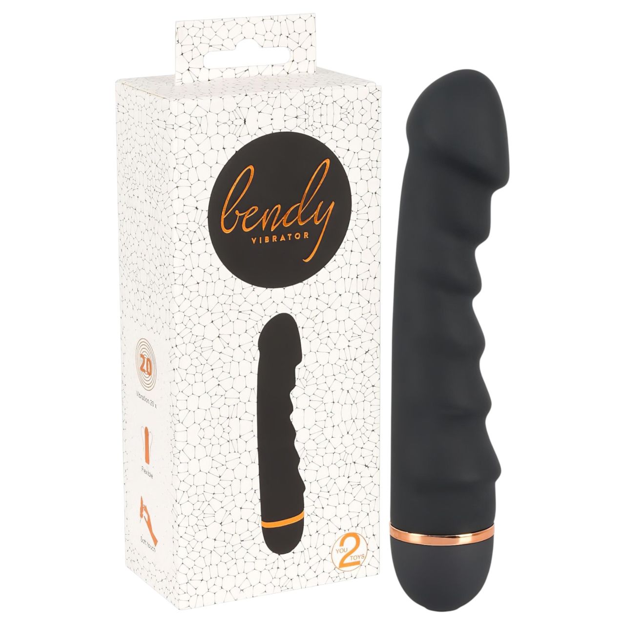 You2Toys - Bendy Ripple - bordázott vibrátor (fekete) You2Toys - Bendy Ripple - bordázott vibrátor (fekete)