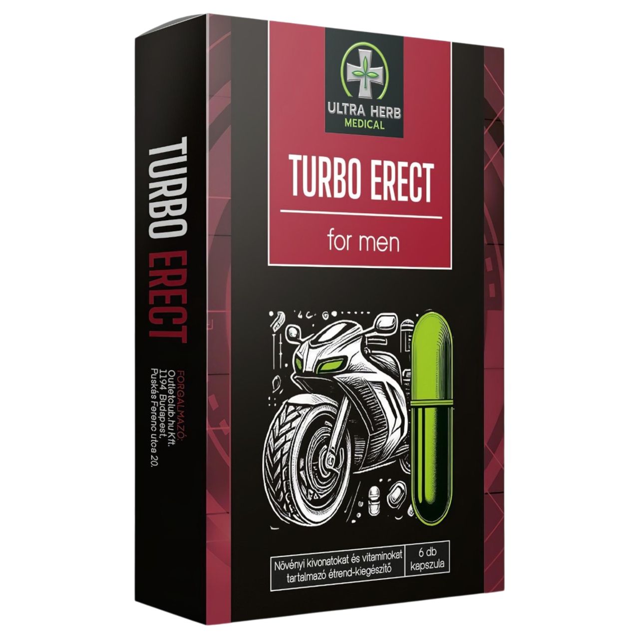 Turbo Erect - étrend-kiegészítő kapszula férfiaknak (6 db)