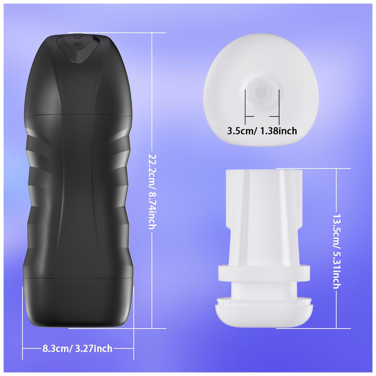 AlvUp - szívó-vibráló maszturbátor férfiaknak (fekete)