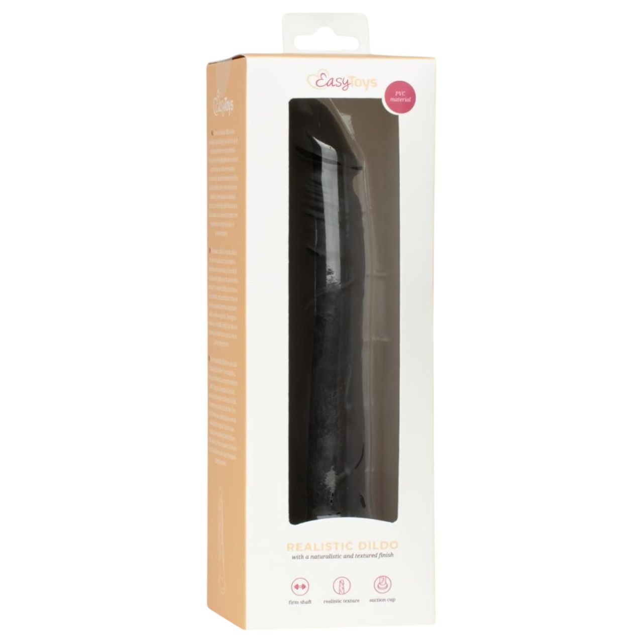 EasyToys - élethű dildó - 17,5 cm (fekete)