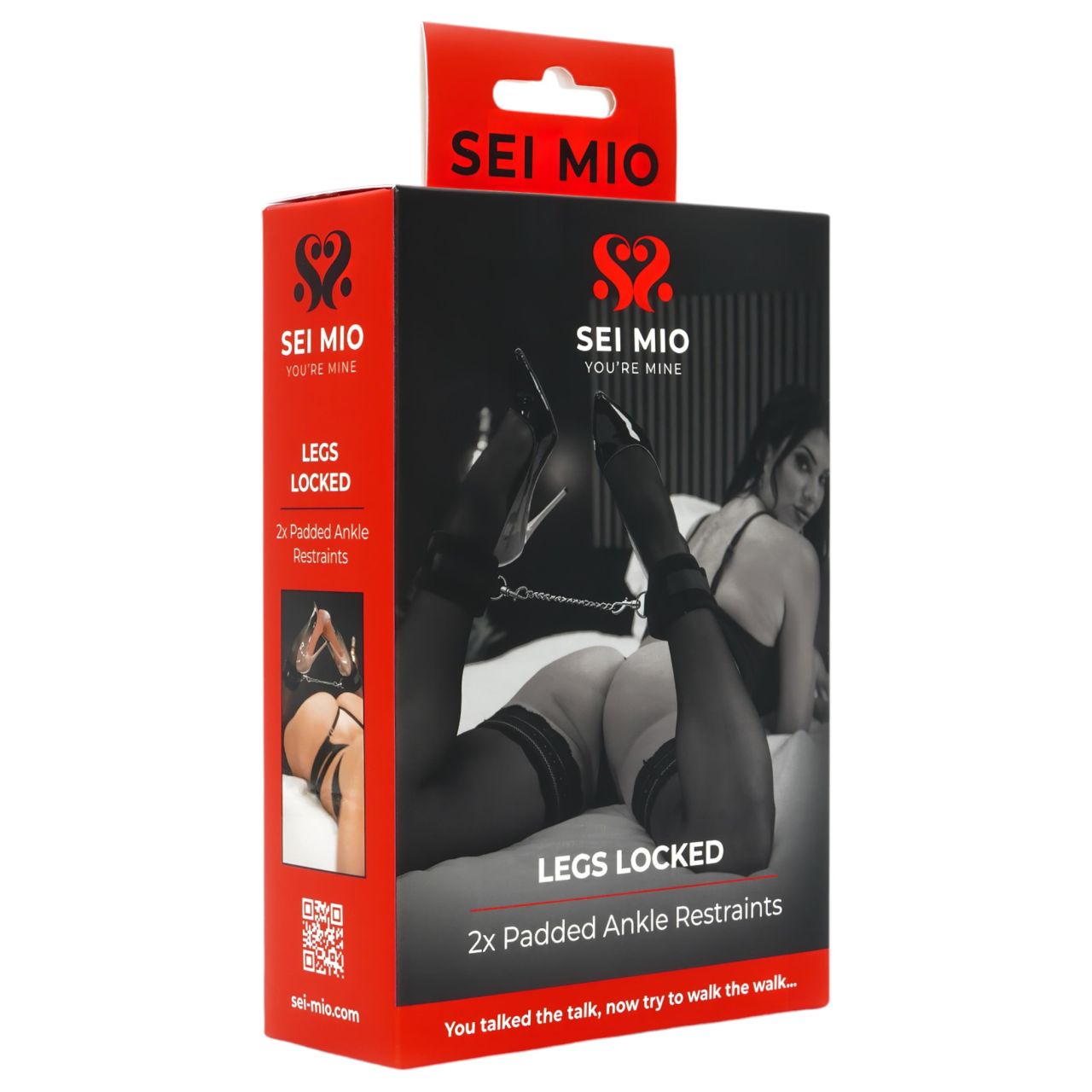 Sei Mio - erotikus bokabilincs bondage játékhoz (fekete) Sei Mio - erotikus bokabilincs bondage játékhoz (fekete)