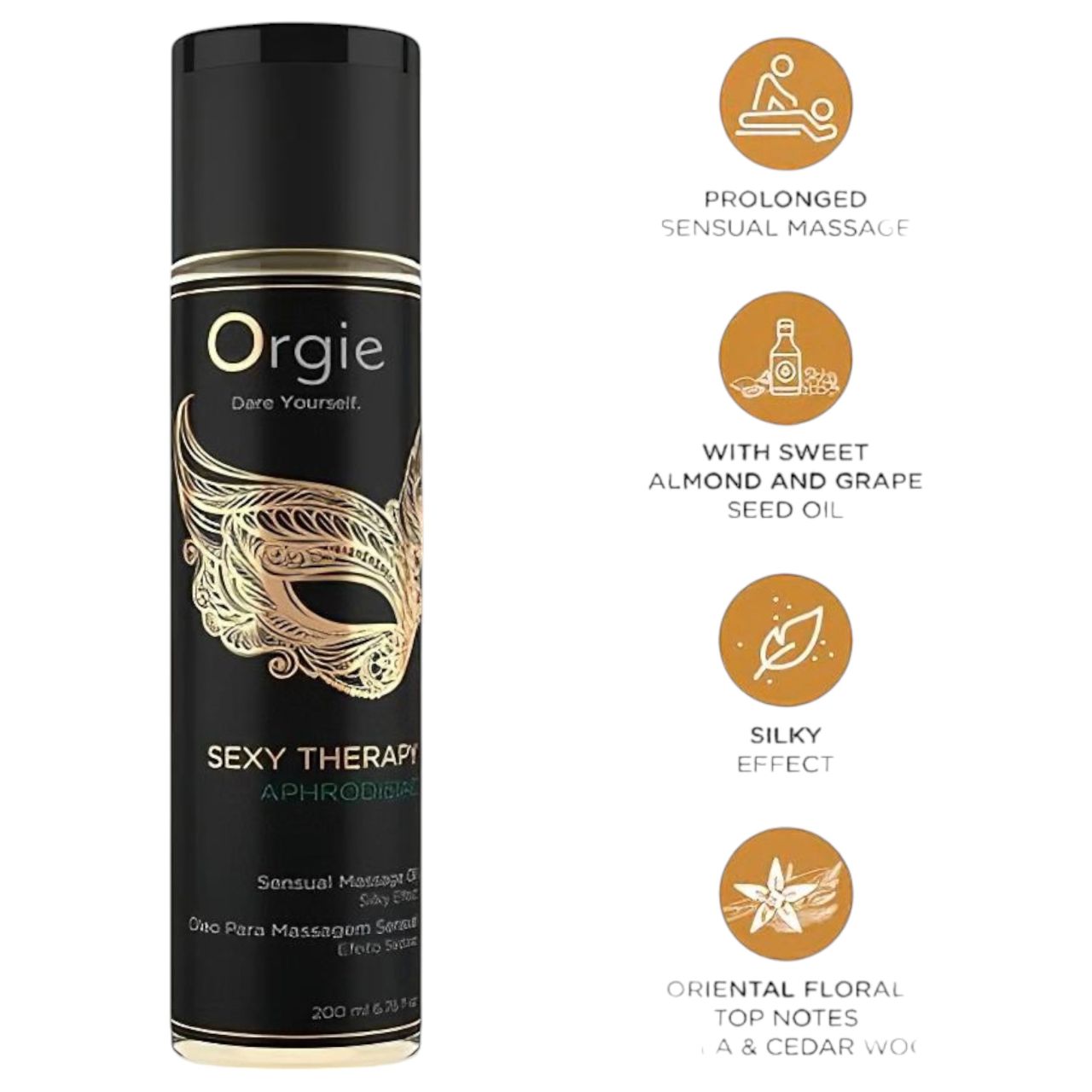 Orgie Aphrodisiac - érzéki masszázsolaj (200 ml) Orgie Aphrodisiac - érzéki masszázsolaj (200 ml)