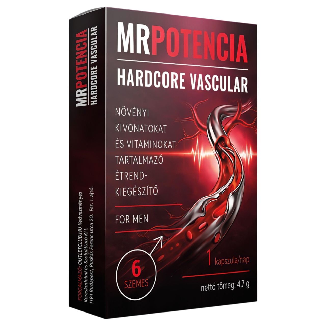 MrPotencia Hardcore Vascular - étrend-kiegészítő kapszula (6 db)