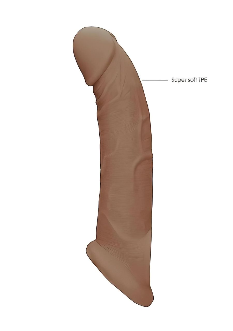 RealRock Penis Sleeve 9 - péniszköpeny (21,5 cm) - sötét natúr RealRock Penis Sleeve 9 - péniszköpeny (21,5 cm) - sötét natúr