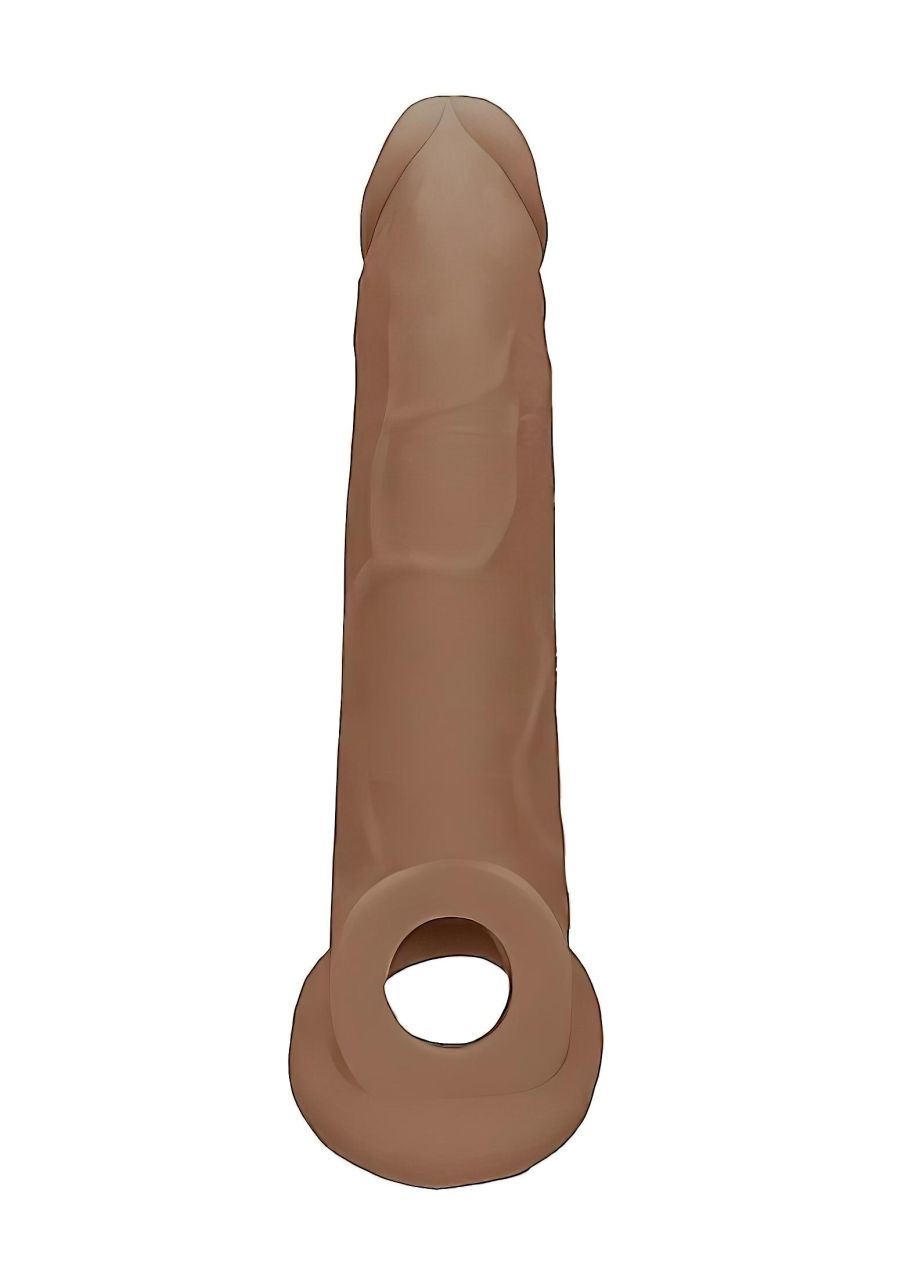 RealRock Penis Sleeve 9 - péniszköpeny (21,5 cm) - sötét natúr RealRock Penis Sleeve 9 - péniszköpeny (21,5 cm) - sötét natúr