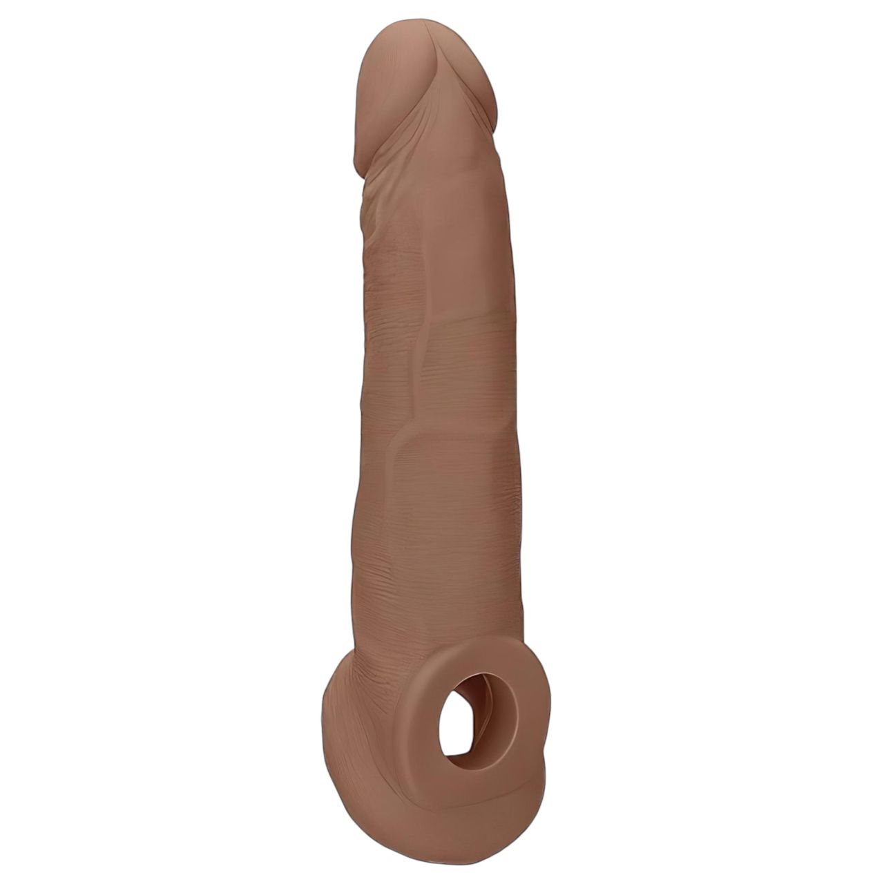 RealRock Penis Sleeve 9 - péniszköpeny (21,5 cm) - sötét natúr RealRock Penis Sleeve 9 - péniszköpeny (21,5 cm) - sötét natúr