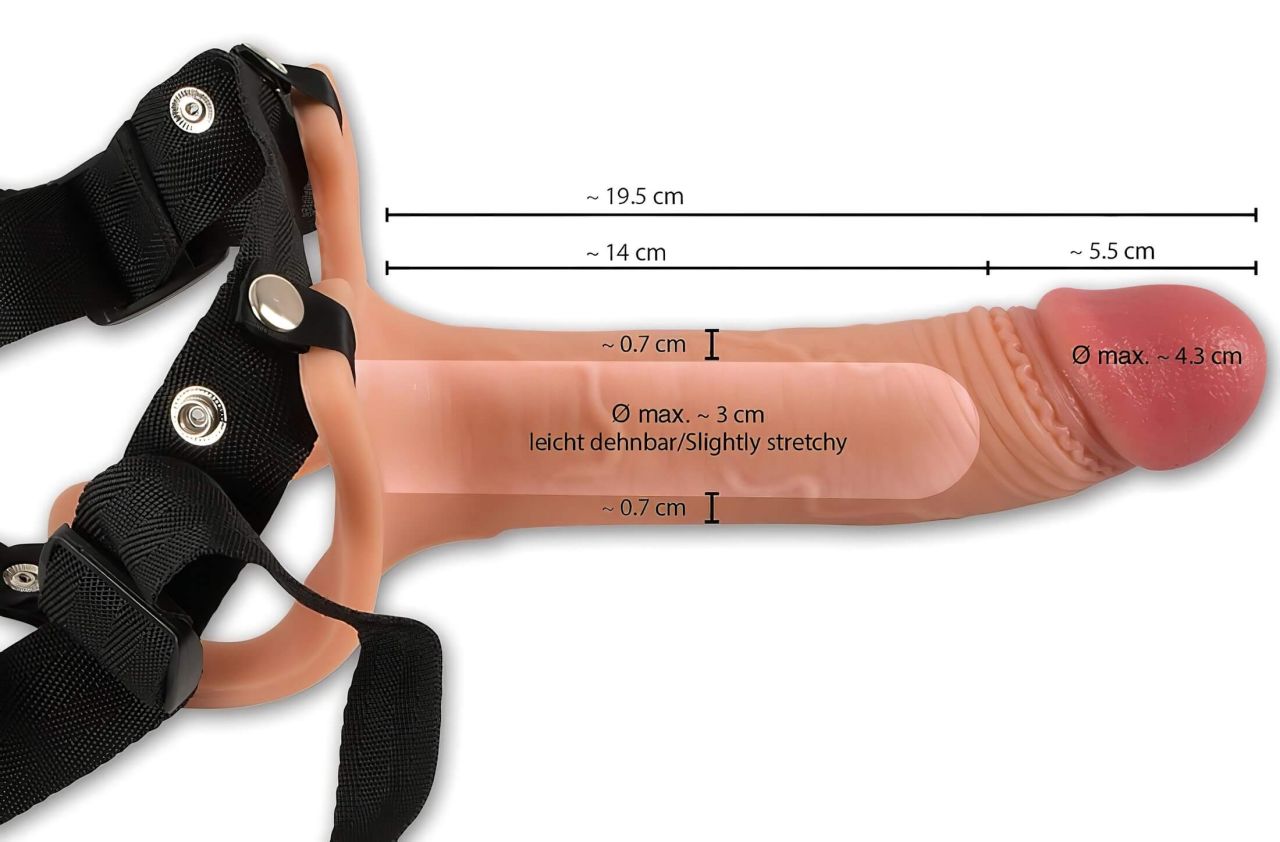 realistixxx Strap-on - felcsatolható, üreges dildó (testszínű) realistixxx Strap-on - felcsatolható, üreges dildó (testszínű)