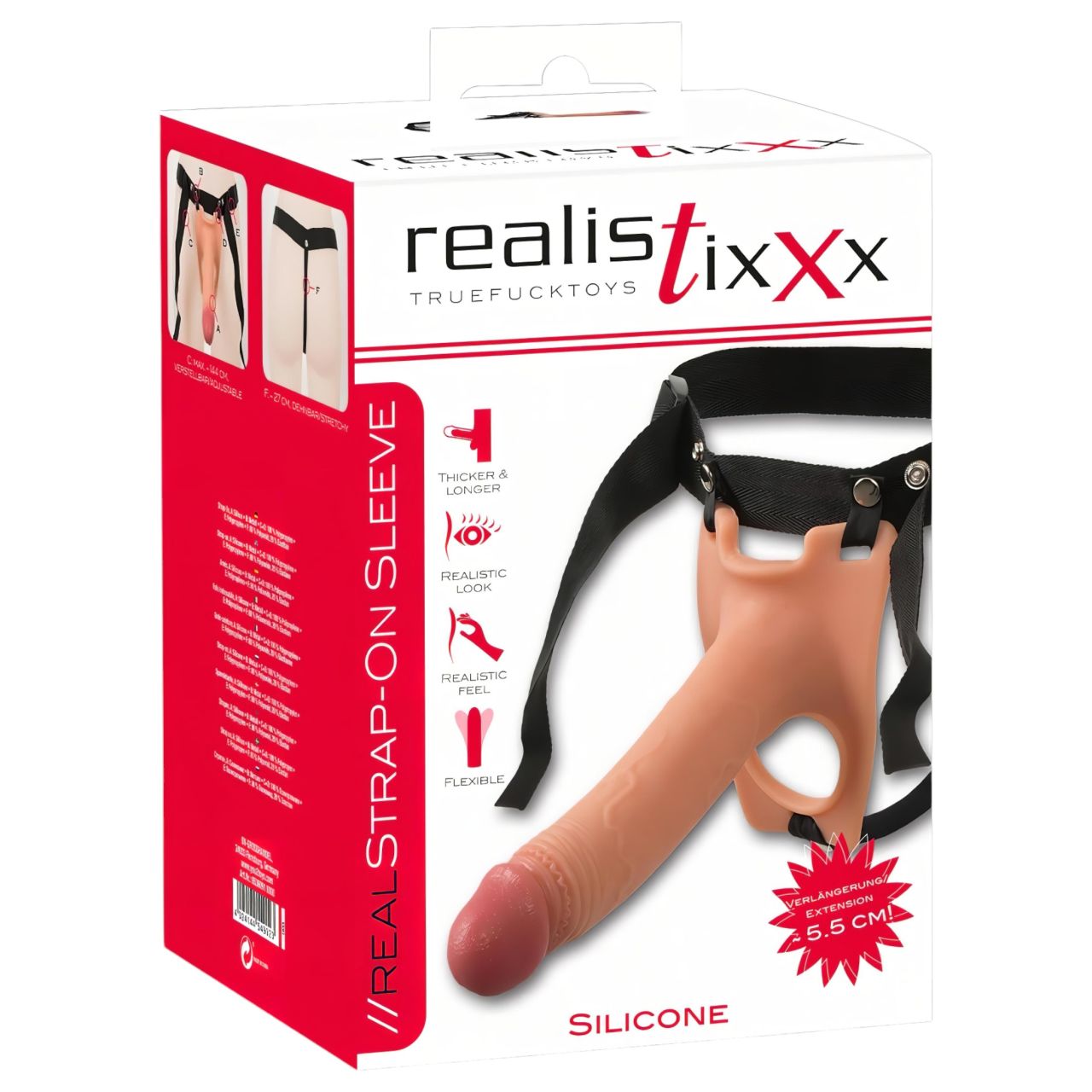 realistixxx Strap-on - felcsatolható, üreges dildó (testszínű) realistixxx Strap-on - felcsatolható, üreges dildó (testszínű)