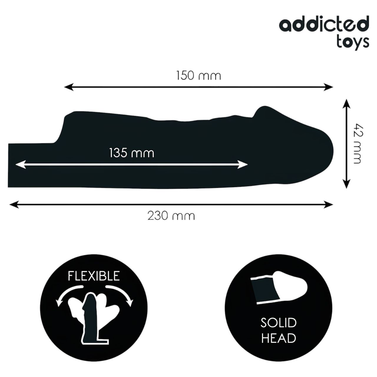 Addicted Toys - péniszköpeny heregyűrűvel - 23 cm (átlátszó) Addicted Toys - péniszköpeny heregyűrűvel - 23 cm (átlátszó)