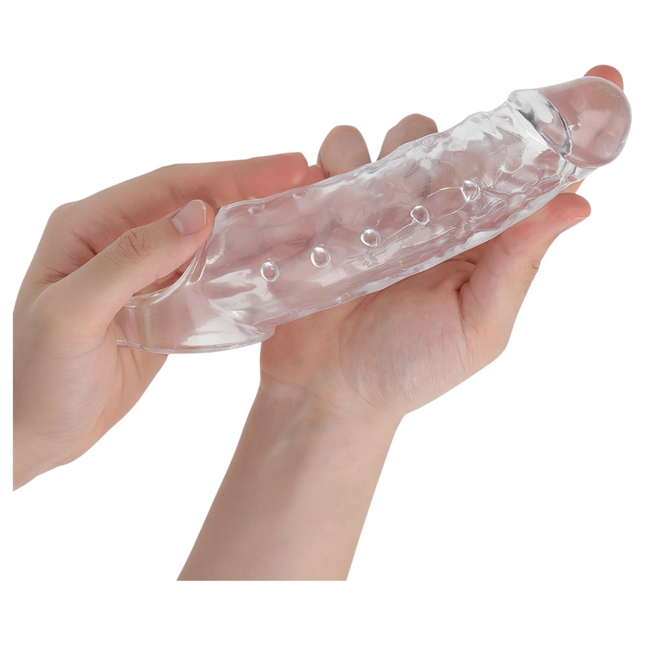 Addicted Toys - péniszköpeny heregyűrűvel - 23 cm (átlátszó) Addicted Toys - péniszköpeny heregyűrűvel - 23 cm (átlátszó)