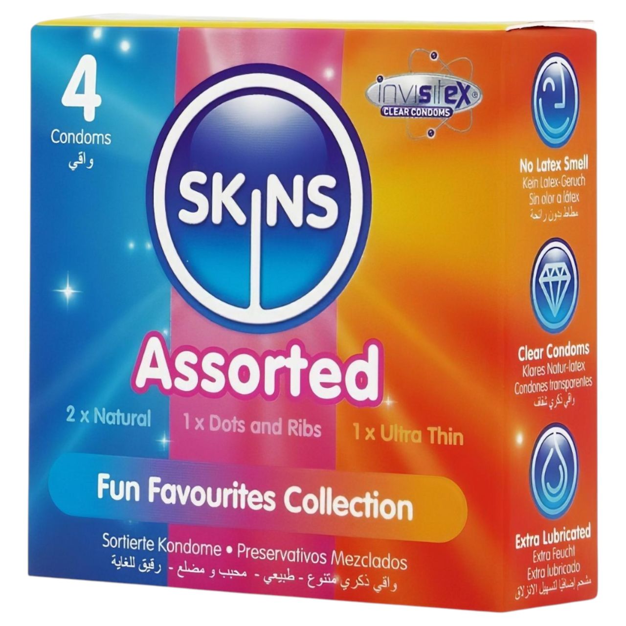 Skins - vegyes óvszer - pontozott, natural, extra vékony (4 db)