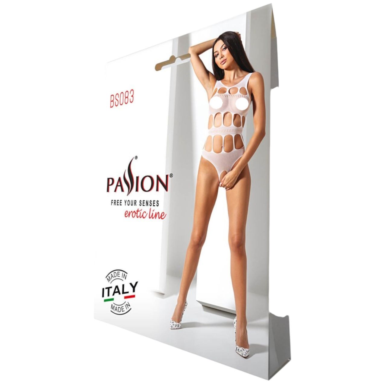 Passion BS083 - lyukacsos, nyitott, fehér body (S-L) Passion BS083 - lyukacsos, nyitott, fehér body (S-L)