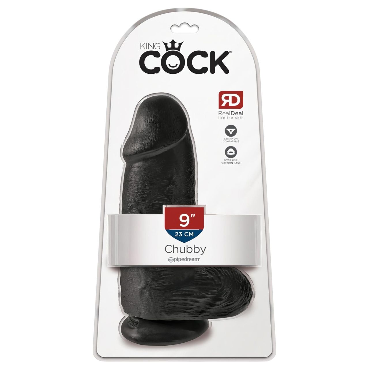 King Cock 9 Chubby - tapadókorongos, herés dildó (23 cm, fekete) King Cock 9 Chubby - tapadókorongos, herés dildó (23 cm, fekete)