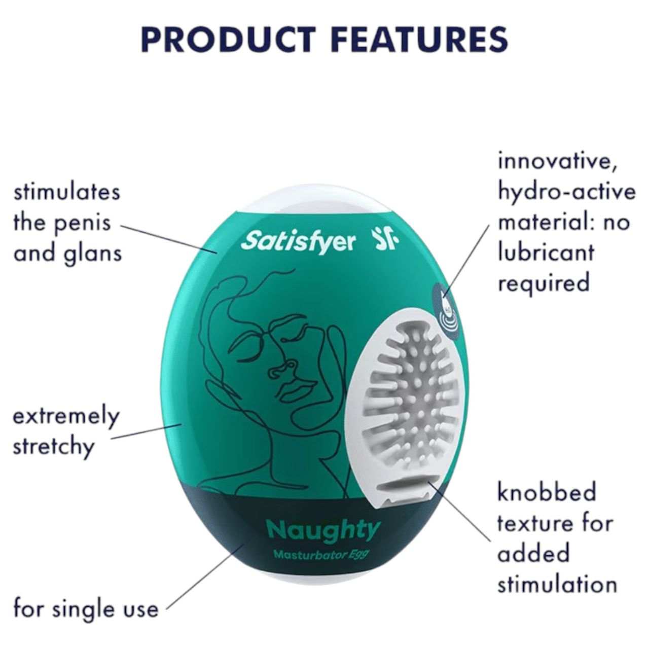 Satisfyer Egg Naughty - tojás maszturbátor (1 db) Satisfyer Egg Naughty - tojás maszturbátor (1 db)
