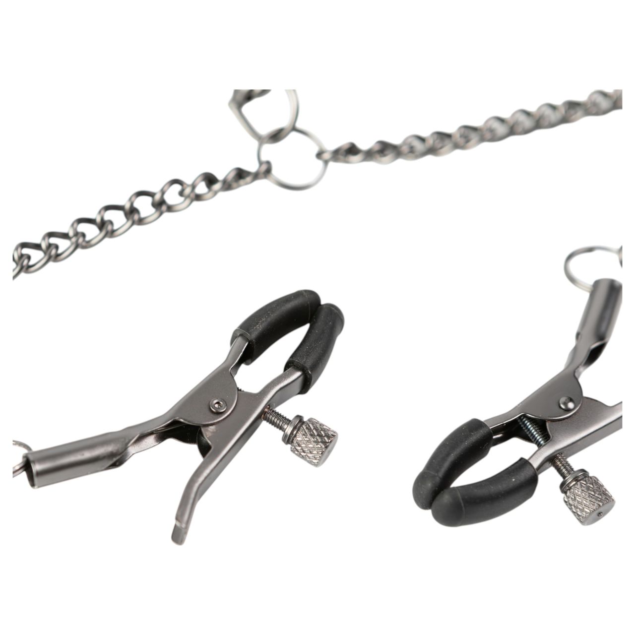 Sei Mio - nyakörv és bimbócsipesz, bondage szett (fekete)