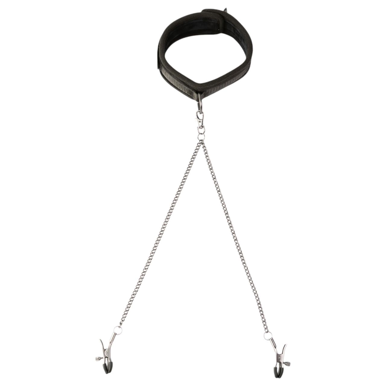 Sei Mio - nyakörv és bimbócsipesz, bondage szett (fekete)