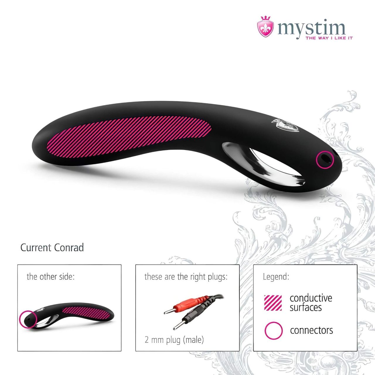 mystim Current Conrad - szilikon elektro dildó