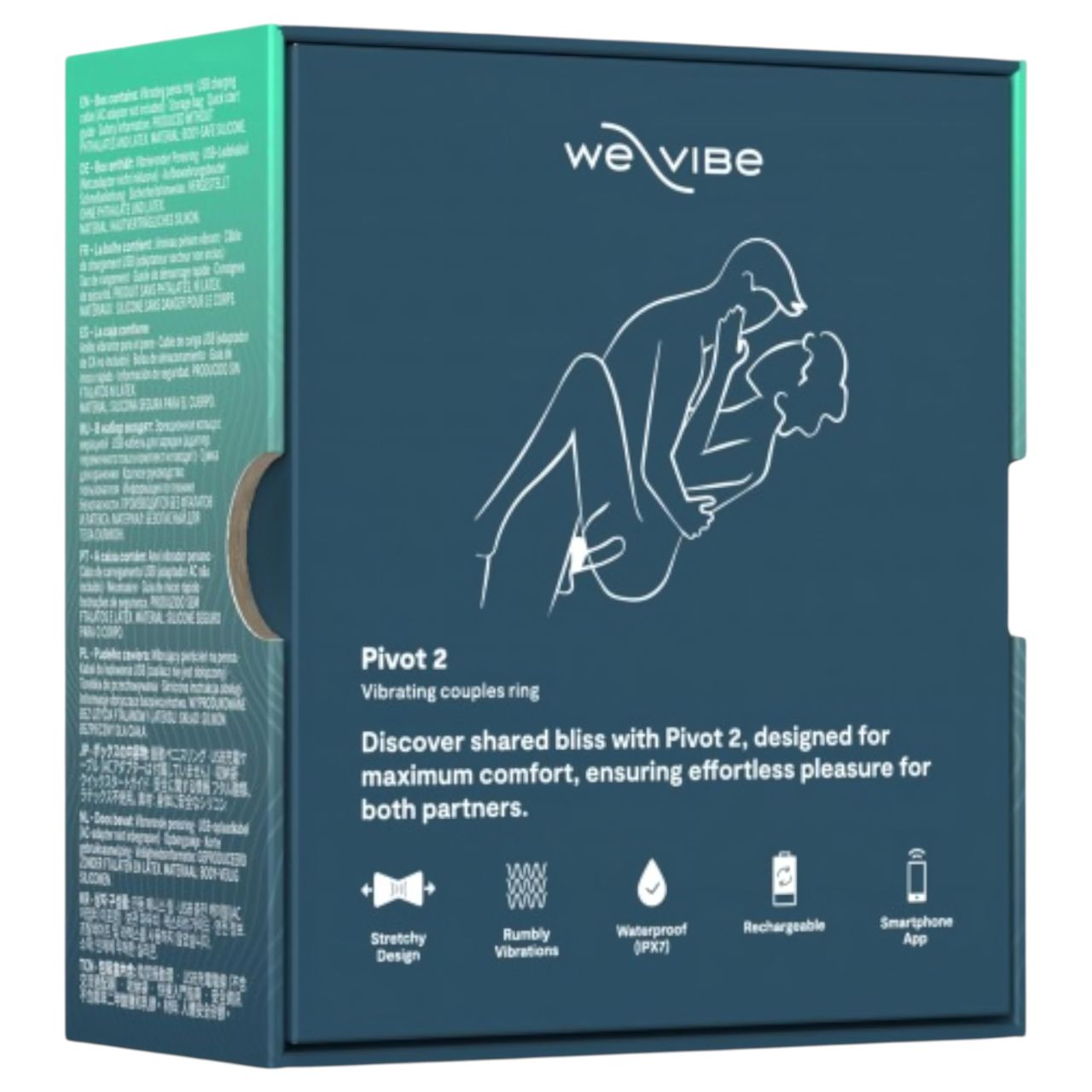 We-Vibe Pivot 2 - App-vezérelt vibrációs péniszgyűrű, férfiaknak (kék)
