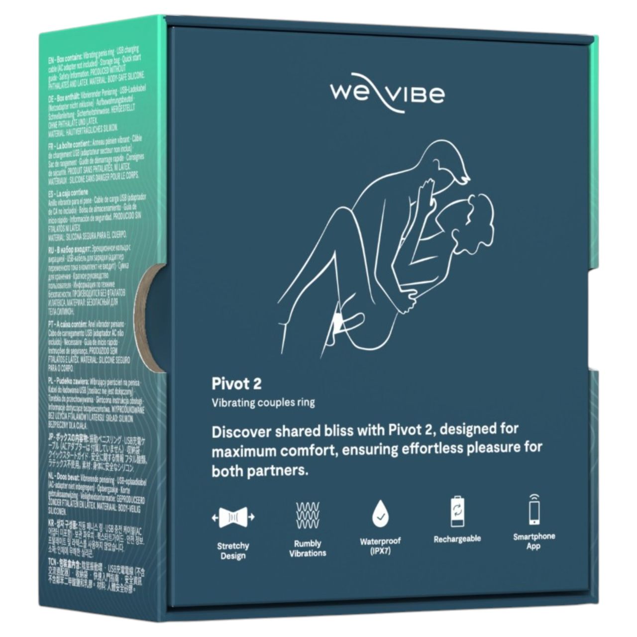 We-Vibe Pivot 2 - App-vezérelt vibrációs péniszgyűrű (kék)
