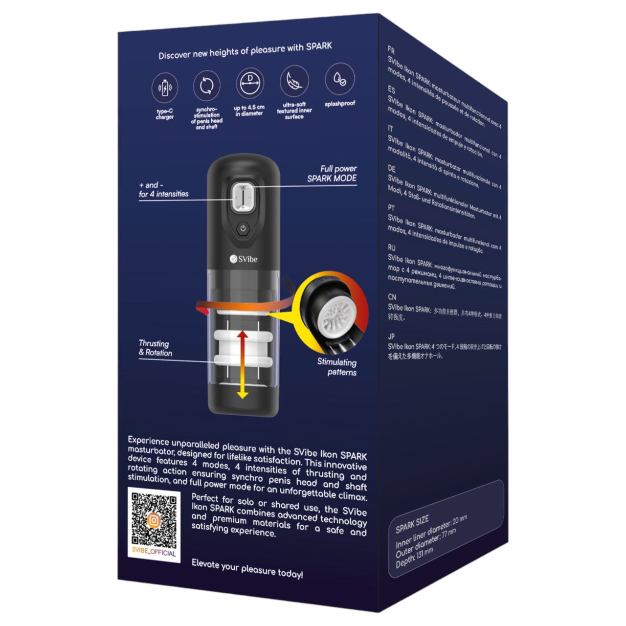 Snail Vibe Ikon Spark - automata maszturbátor férfiaknak (fekete)