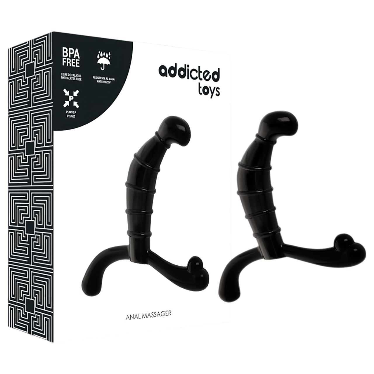 Addicted Toys - prosztata- és gátmasszírozó (fekete) - 11,3 cm