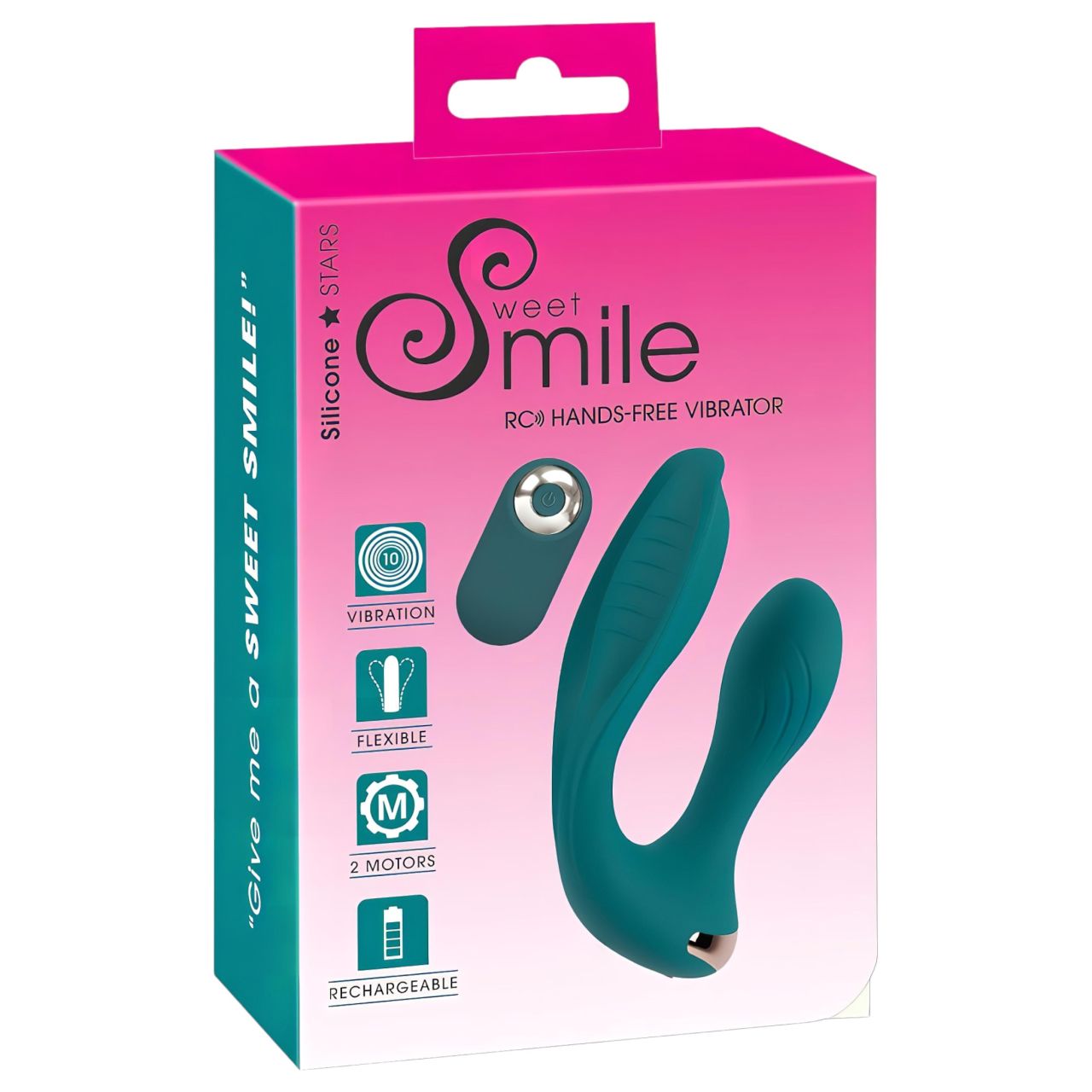 SMILE Hands-free - hordható felhelyezhető vibrátor (türkiz)