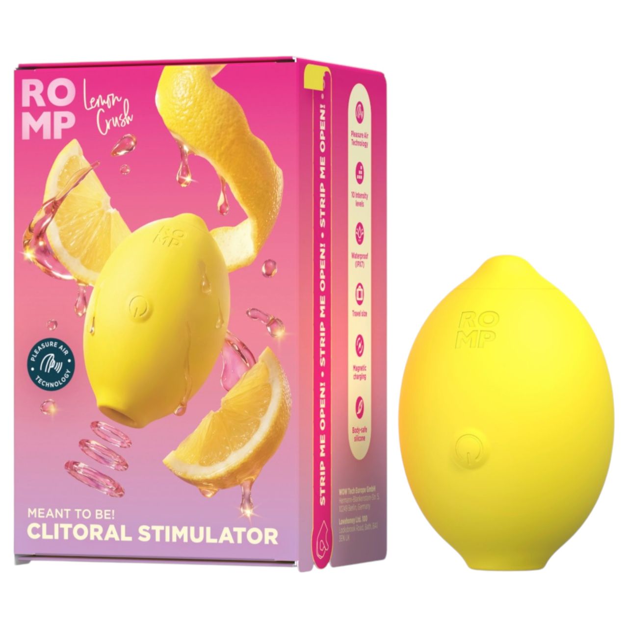Romp Lemon Crush - citrom léghullámos csiklóizgató (sárga)