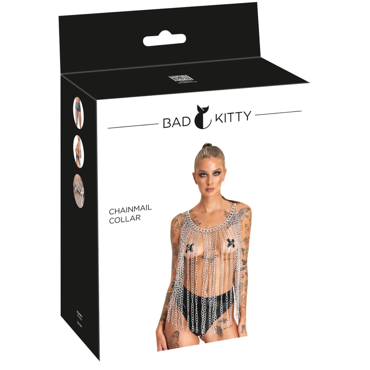 Bad Kitty - láncszem nyakörv és öv (ezüst) Bad Kitty - láncszem nyakörv és öv (ezüst)