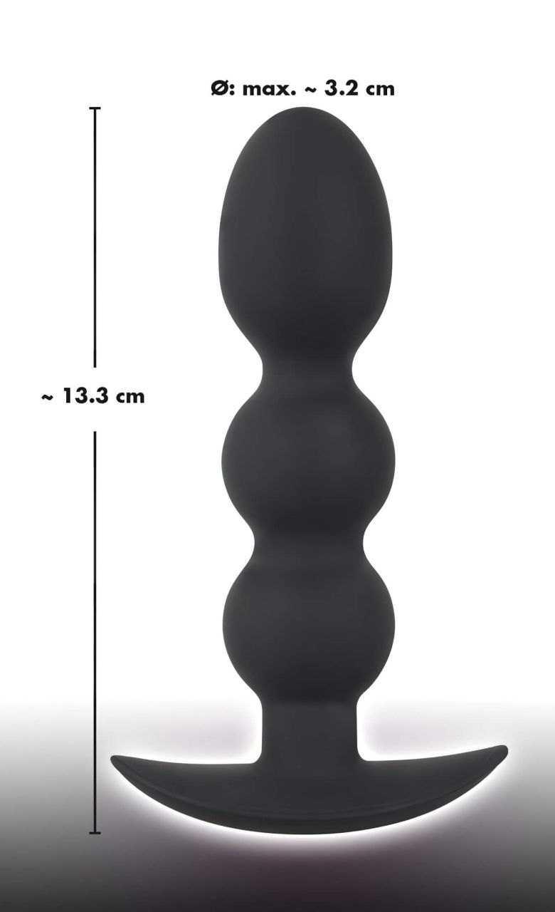 Black Velvets Heavy - 145 g-os gömbös anál plug (fekete)