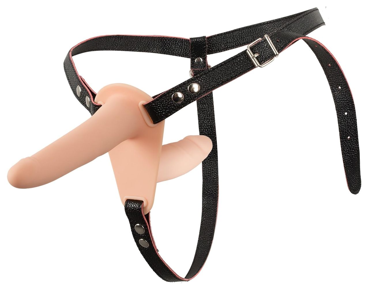 You2Toys - Strap-On - felcsatolható dupla vibrátor (testszínű) You2Toys - Strap-On - felcsatolható dupla vibrátor (testszínű)